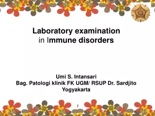 Laboratory examination  in I mmune disorders
