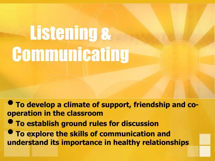 listening communicating
