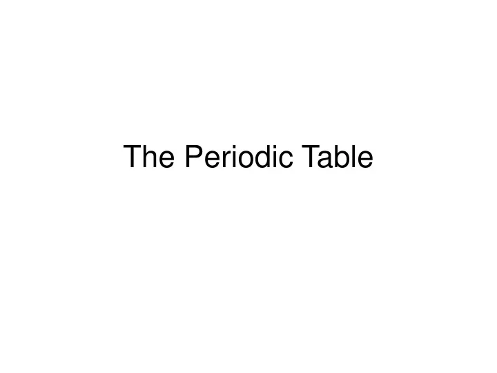 the periodic table