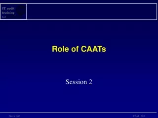 Role of CAATs