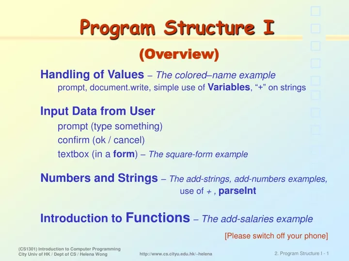 program structure i