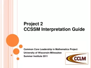 Project 2 CCSSM Interpretation Guide
