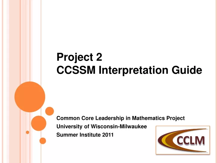 project 2 ccssm interpretation guide
