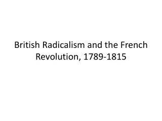 British Radicalism and the French Revolution, 1789-1815