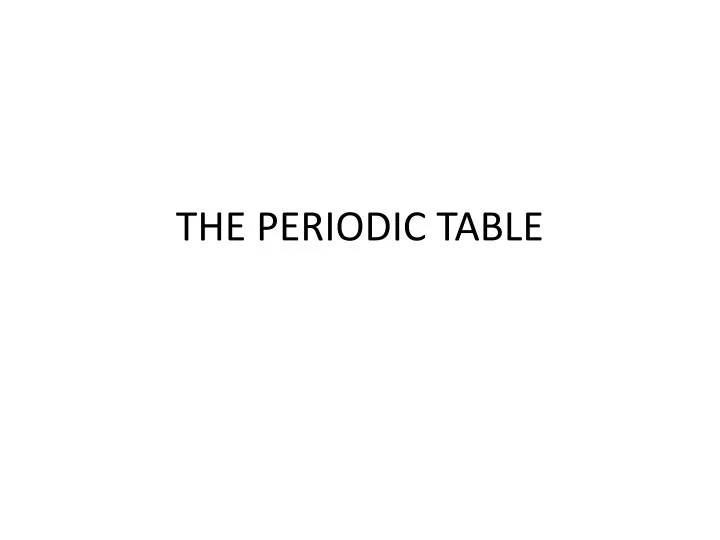 the periodic table