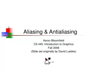 Aliasing &amp; Antialiasing