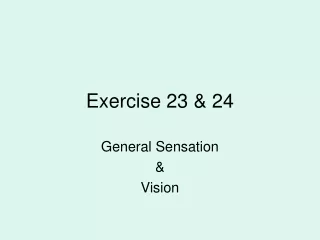 Exercise 23 &amp; 24
