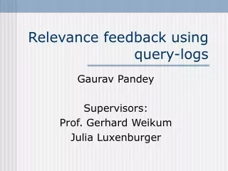 Relevance feedback using query-logs