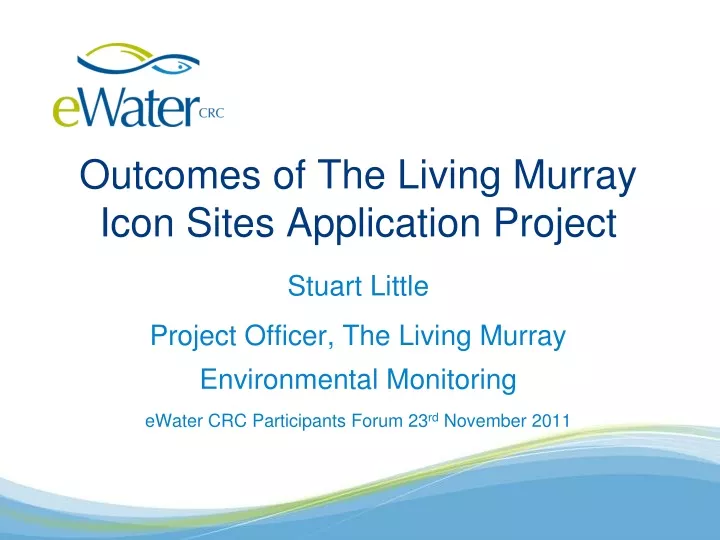 outcomes of the living murray icon sites application project