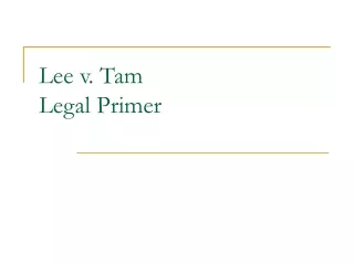 Lee v. Tam Legal Primer