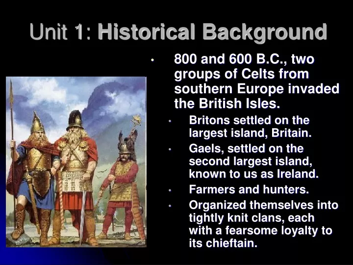 unit 1 historical background