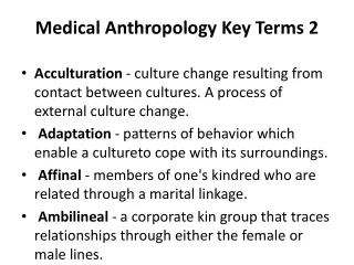 Medical Anthropology Key Terms 2