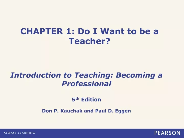chapter 1 do i want to be a teacher