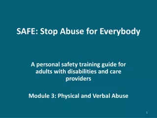 SAFE: Stop Abuse for Everybody