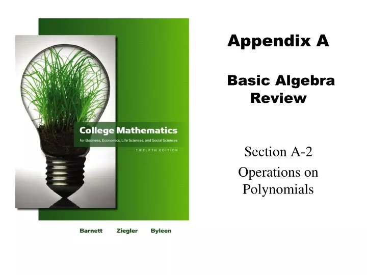 appendix a basic algebra review