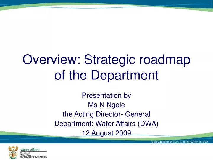overview strategic roadmap of the department