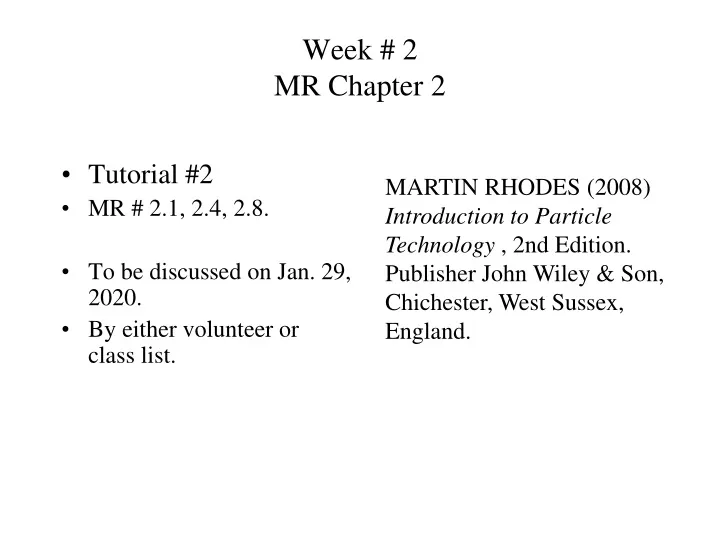 week 2 mr chapter 2