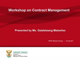 Presented by Ms. Galaletsang Matseliso