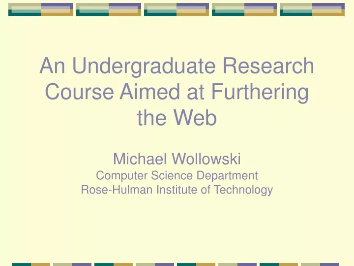 an undergraduate research course aimed
