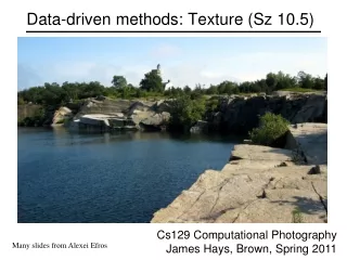 Data-driven methods: Texture (Sz 10.5)