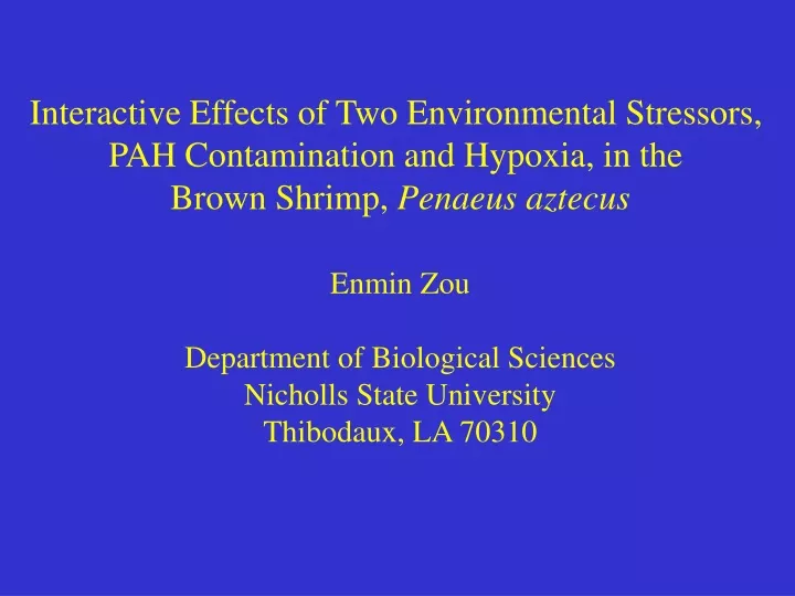 interactive effects of two environmental