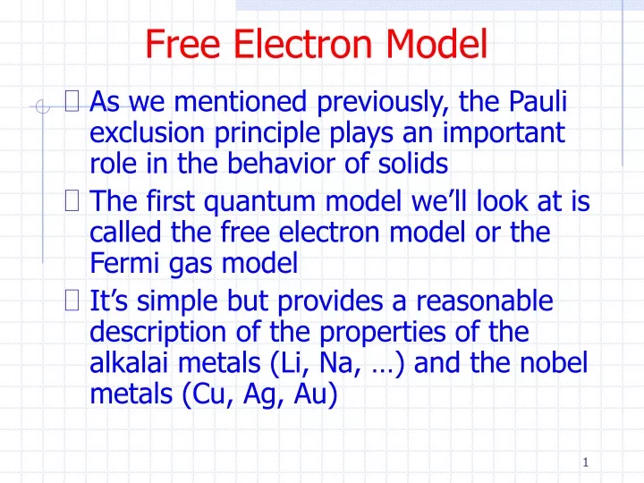 free electron model