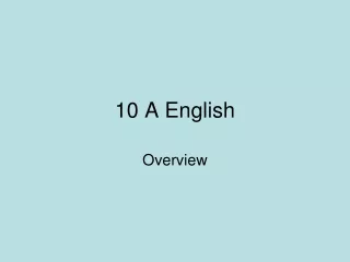 10 A English