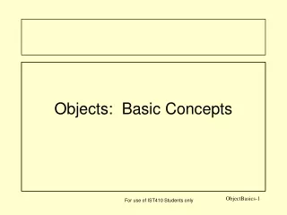 Objects:  Basic Concepts