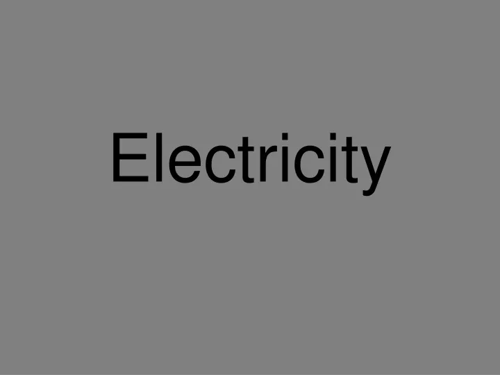 electricity