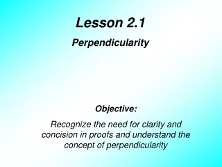 Lesson 2.1 Perpendicularity