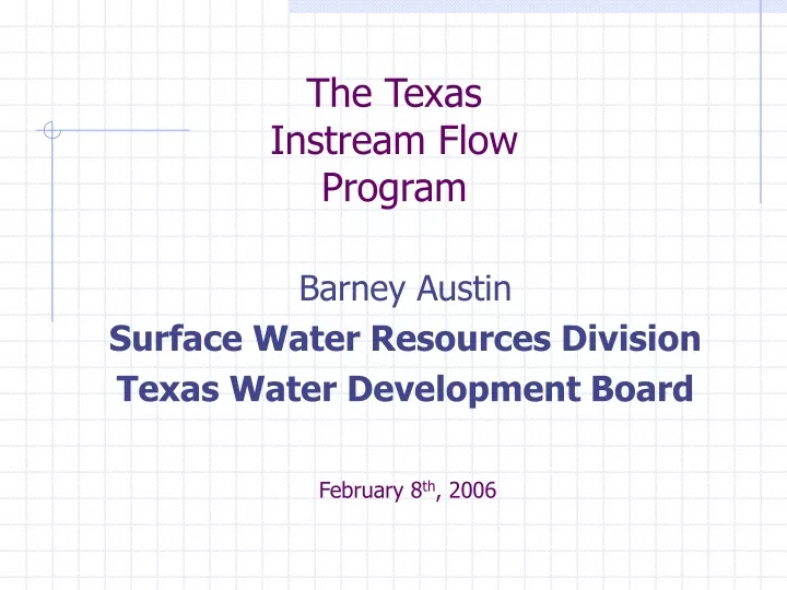 the texas instream flow program