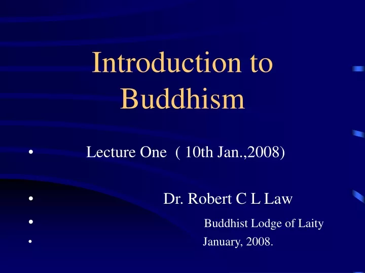 introduction to buddhism