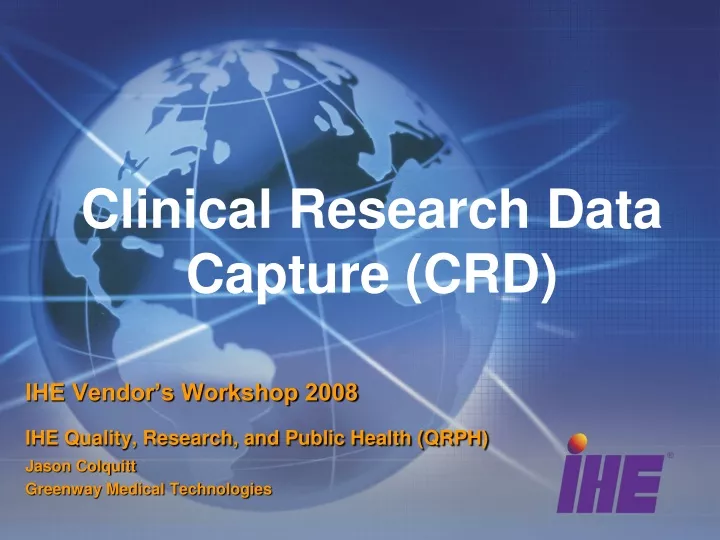 clinical research data capture crd