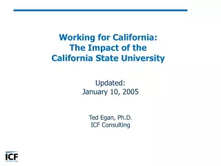Working for California: The Impact of the California State University