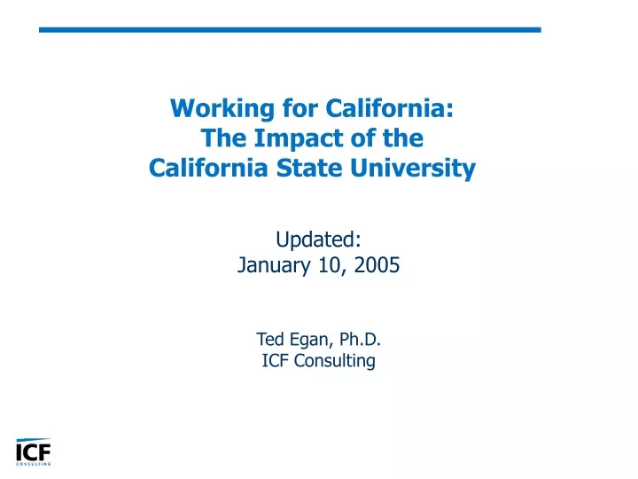 working for california the impact of the california state university