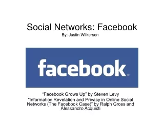 Social Networks: Facebook