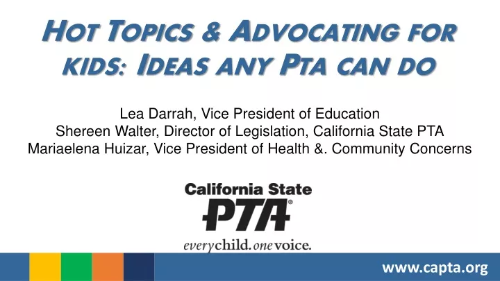 hot topics advocating for kids ideas any pta can do