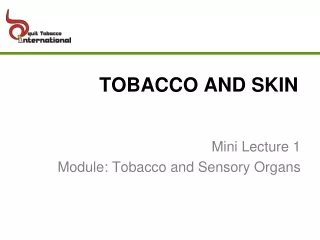 Mini Lecture 1 Module:  Tobacco and Sensory Organs
