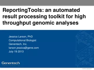 ReportingTools: an automated result processing toolkit for high throughput genomic analyses