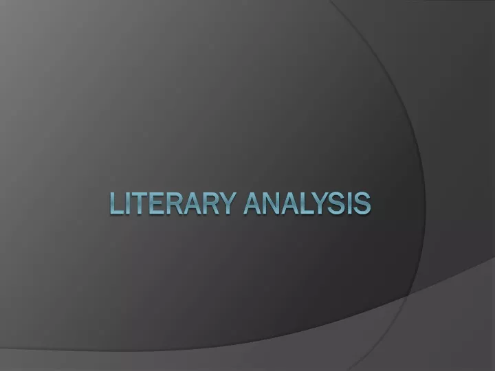 literary analysis