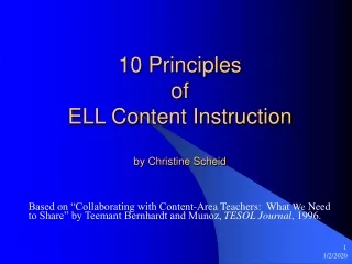 10 Principles  of  ELL Content Instruction by Christine Scheid