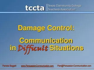 Damage Control: Communication  in Difficult Situations
