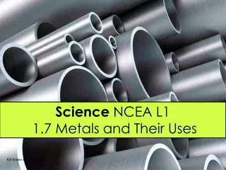 Science  NCEA L1  1.7 Metals and Their Uses