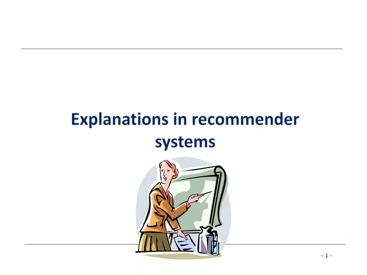 explanations in recommender systems