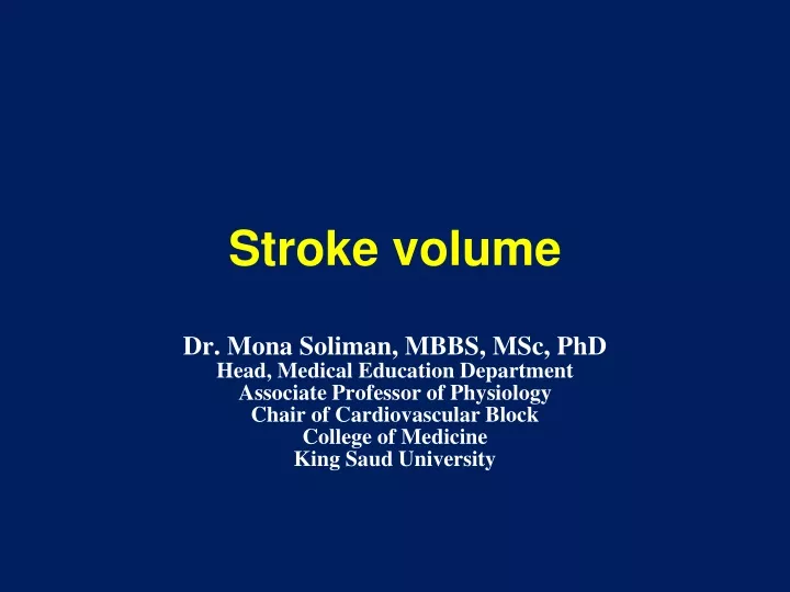 stroke volume