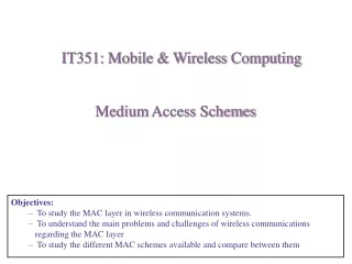 Medium  Access Schemes