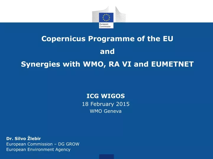 copernicus programme of the eu and synergies with