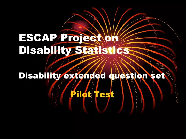 escap project on disability statistics disability extended question set