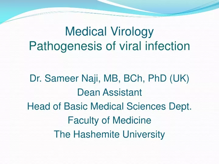 medical virology pathogenesis of viral infection