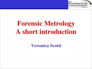 Forensic Metrology A short introduction